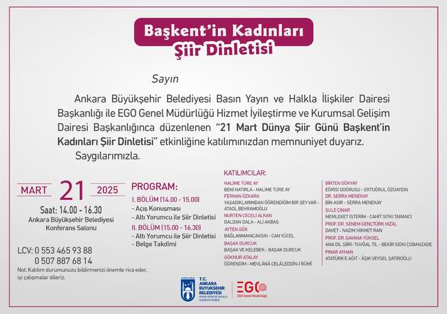 21 Mart Dünya Şiir Günü 2025 Etkinlikleri