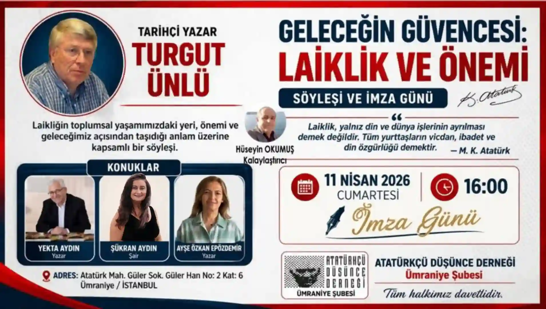 Laiklik ve Önemi Söyleşisi-İmza Günü: ADD Ümraniye 2026